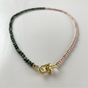 Seraphinite & Pink Freshwater Pearl Necklace